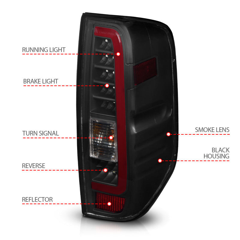 ANZO 2005-2021 Nissan Frontier LED Taillights Black Housing/Smoke Lens ANZO ANZ311444