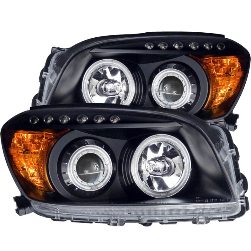 ANZO 2006-2008 Toyota Rav4 Projector Headlights w/ Halo Black - Black Ops Auto Works