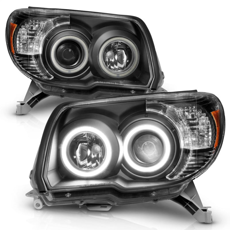ANZO 2006-2009 Toyota 4Runner Projector Headlights w/ Halo Black - Black Ops Auto Works