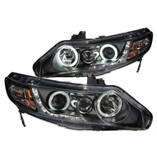 Load image into Gallery viewer, ANZO 2006-2011 Honda Civic Projector Headlights w/ Halo Black (CCFL) ANZO ANZ121454