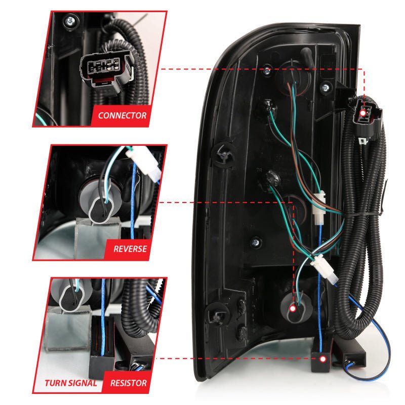 ANZO 2007-2013 Chevrolet Silverado 1500 LED Taillights Chrome - Black Ops Auto Works