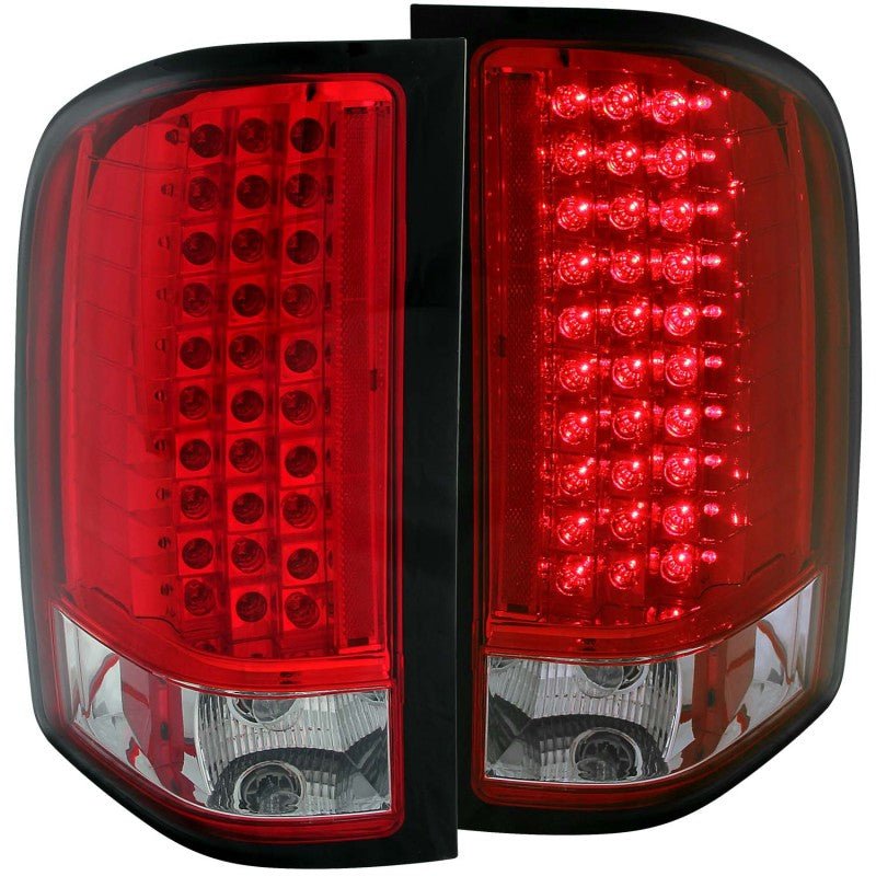 ANZO 2007-2013 Chevrolet Silverado 1500 LED Taillights Red/Clear - Black Ops Auto Works