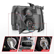 Load image into Gallery viewer, ANZO 2007-2013 Chevrolet Silverado 1500 Projector w/ Light Bar Chrome Housing w/ Sequential ANZO ANZ111546