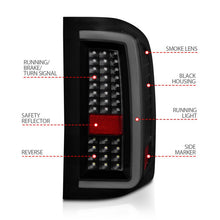 Load image into Gallery viewer, ANZO 2007-2013 Chevrolet Silverado1500/ 2500/ 3500 LED Tail Lights w/ Light Bar Black Housing Smoke ANZO ANZ311381