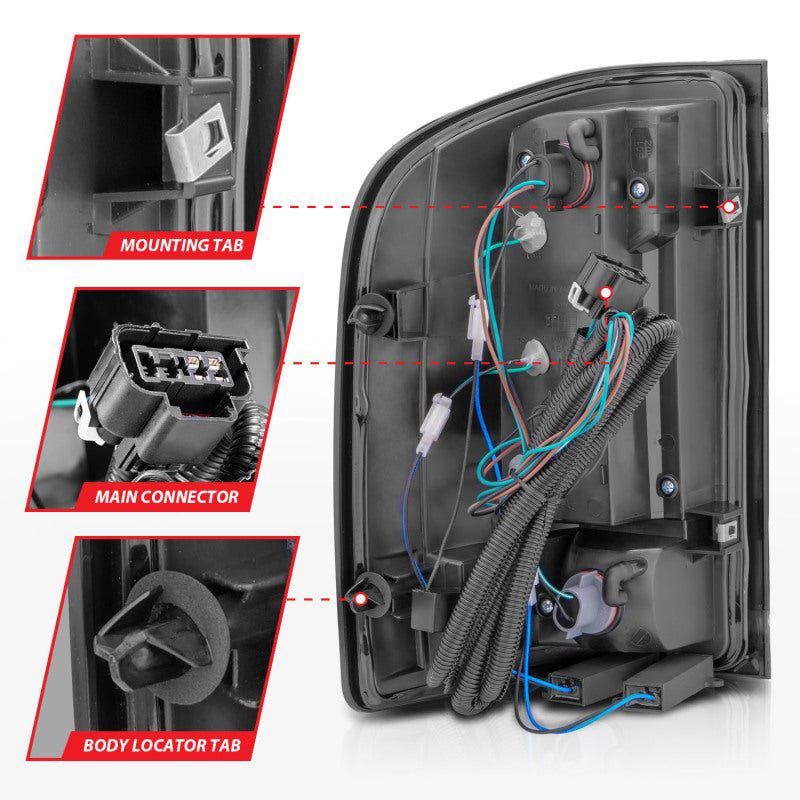 ANZO 2007-2013 Chevrolet Silverado1500/ 2500/ 3500 LED Tail Lights w/ Light Bar Black Housing Smoke ANZO ANZ311381