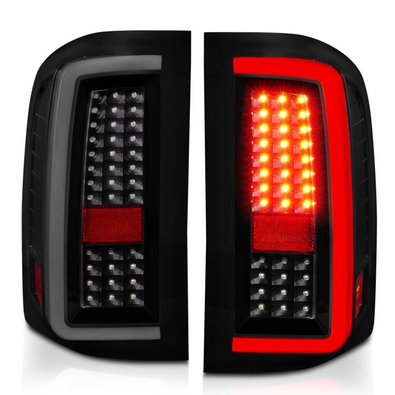 ANZO 2007-2013 Chevrolet Silverado1500/ 2500/ 3500 LED Tail Lights w/ Light Bar Black Housing Smoke ANZO ANZ311381