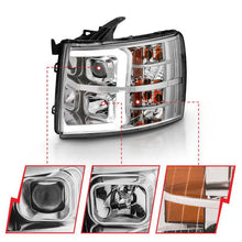 Load image into Gallery viewer, ANZO 2007-2013 Chevy Silverado 1500 Projector Plank Style Chrome Amber ANZO ANZ111481