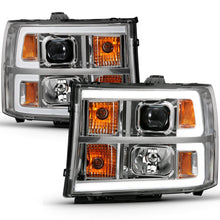 Load image into Gallery viewer, ANZO 2007-2013 Gmc Sierra 1500 Projector Headlight Plank Style Chrome w/ Clear Lens Amber ANZO ANZ111483