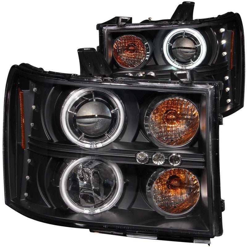 ANZO 2007-2013 Gmc Sierra 1500 Projector Headlights w/ Halo Black ANZO ANZ111125