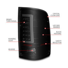 Load image into Gallery viewer, ANZO 2007-2013 GMC Sierra LED Tail Lights w/ Light Bar Black Housing Smoke Lens ANZO ANZ311389