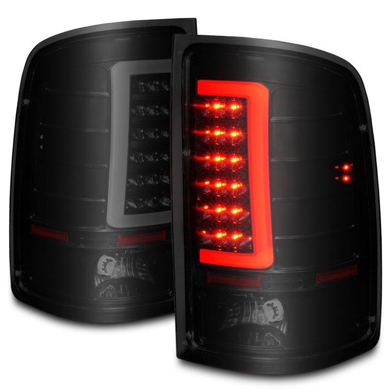 ANZO 2007-2013 GMC Sierra LED Tail Lights w/ Light Bar Black Housing Smoke Lens ANZO ANZ311389