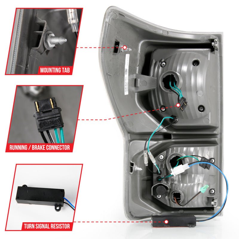 ANZO 2007-2013 Toyota Tundra LED Taillights Plank Style Black w/Clear Lens ANZO ANZ311336