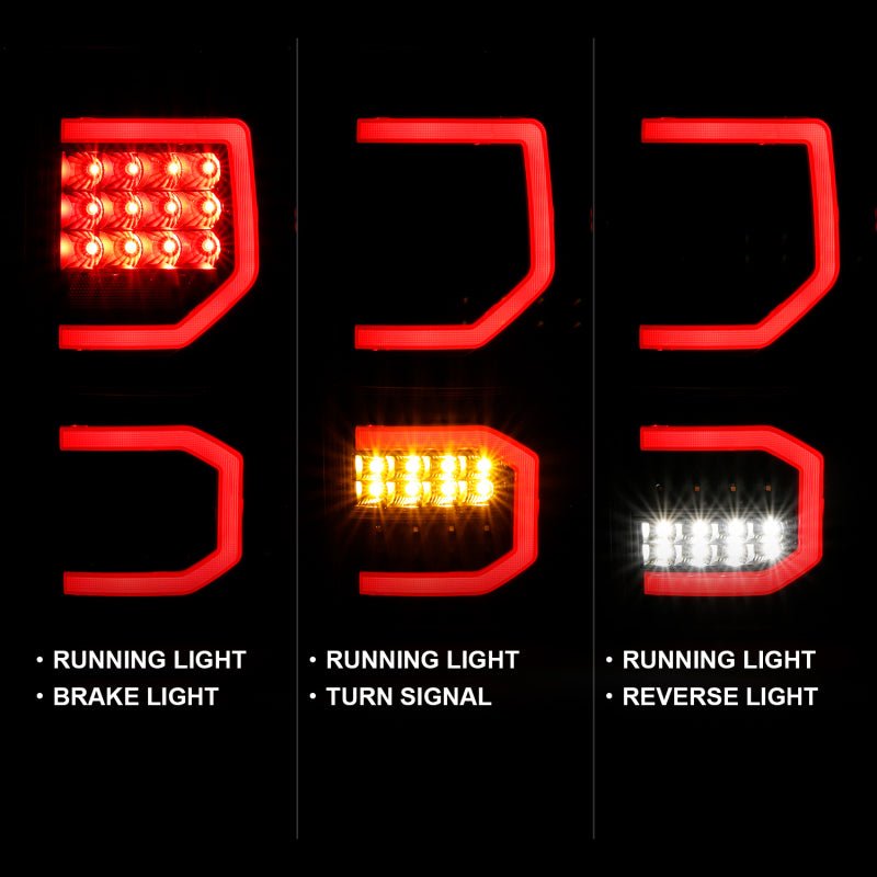 ANZO 2007-2013 Toyota Tundra LED Taillights Plank Style Black w/Clear Lens ANZO ANZ311336