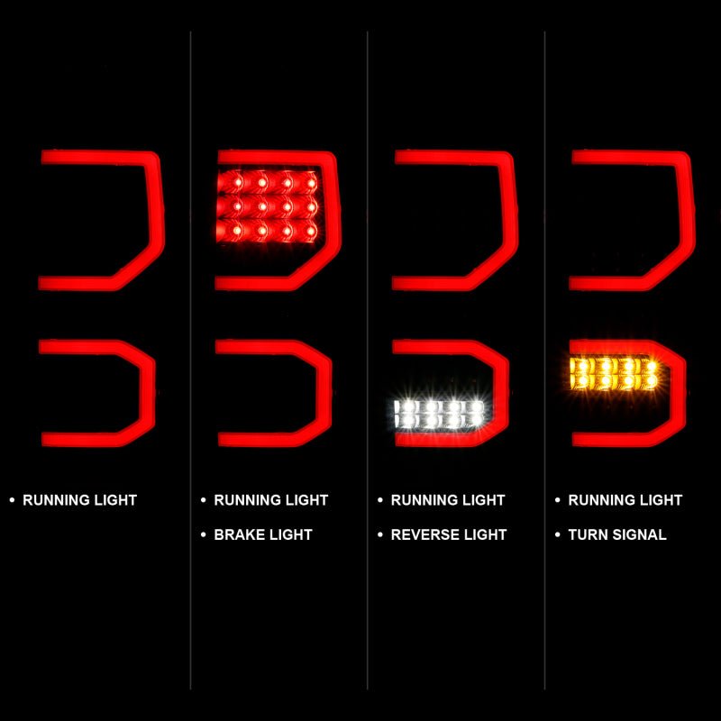 ANZO 2007-2013 Toyota Tundra LED Taillights Plank Style Black w/Smoke Lens ANZO ANZ311337