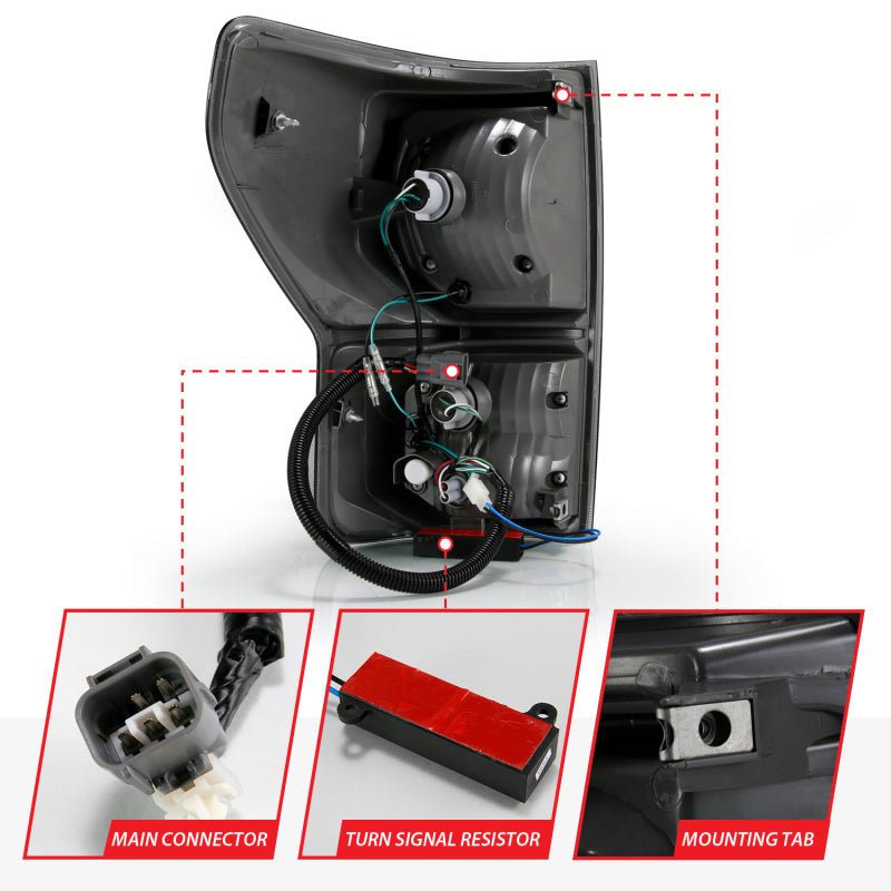 ANZO 2007-2013 Toyota Tundra LED Taillights Plank Style Black w/Smoke Lens ANZO ANZ311337
