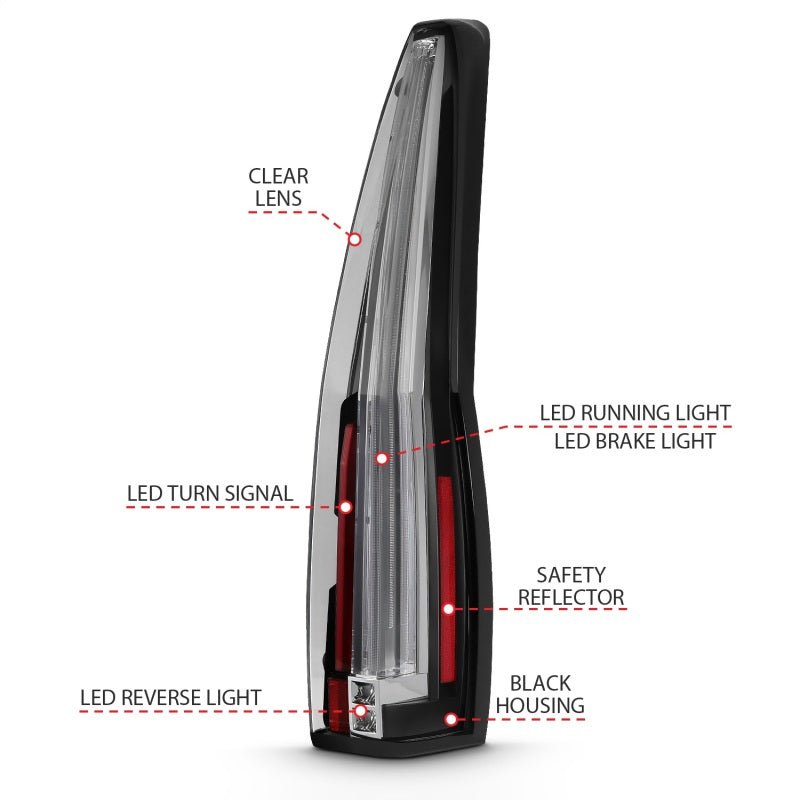 ANZO 2007-2014 Cadillac Escalade Led Taillights Red/Clear ANZO ANZ311296