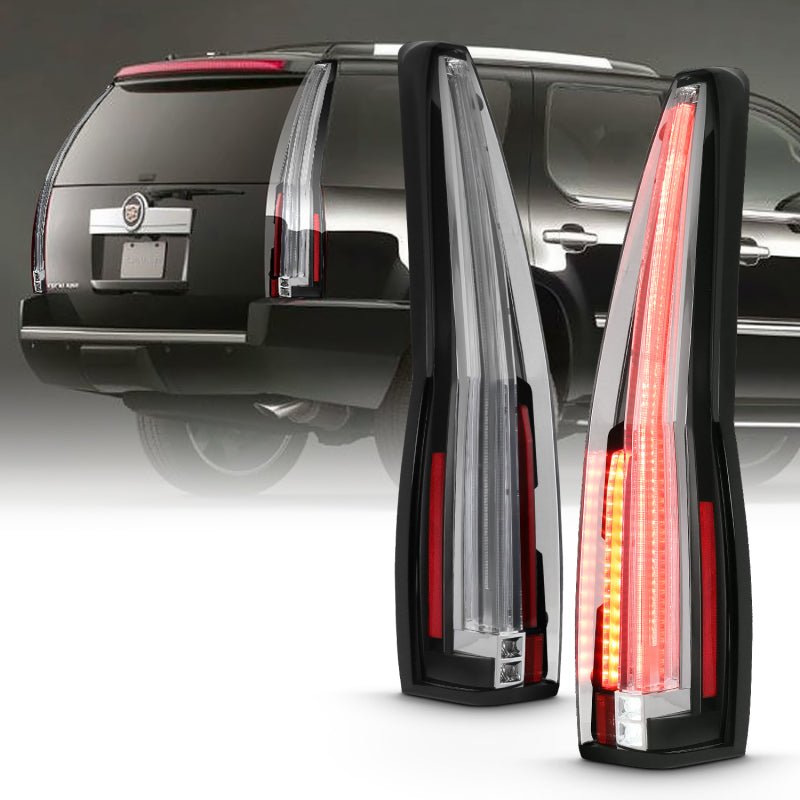 ANZO 2007-2014 Cadillac Escalade Led Taillights Red/Clear - Black Ops Auto Works