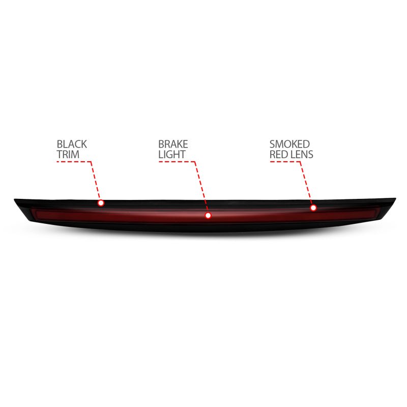 ANZO 2007-2014 Chevrolet Suburban 1500 LED 3rd Brake Light Black Housing Smoke Lens w/ Spoiler 1pc ANZO ANZ531109