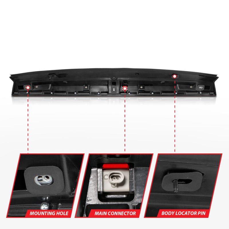 ANZO 2007-2014 Chevrolet Suburban 1500 LED 3rd Brake Light Black Housing Smoke Lens w/ Spoiler 1pc ANZO ANZ531109