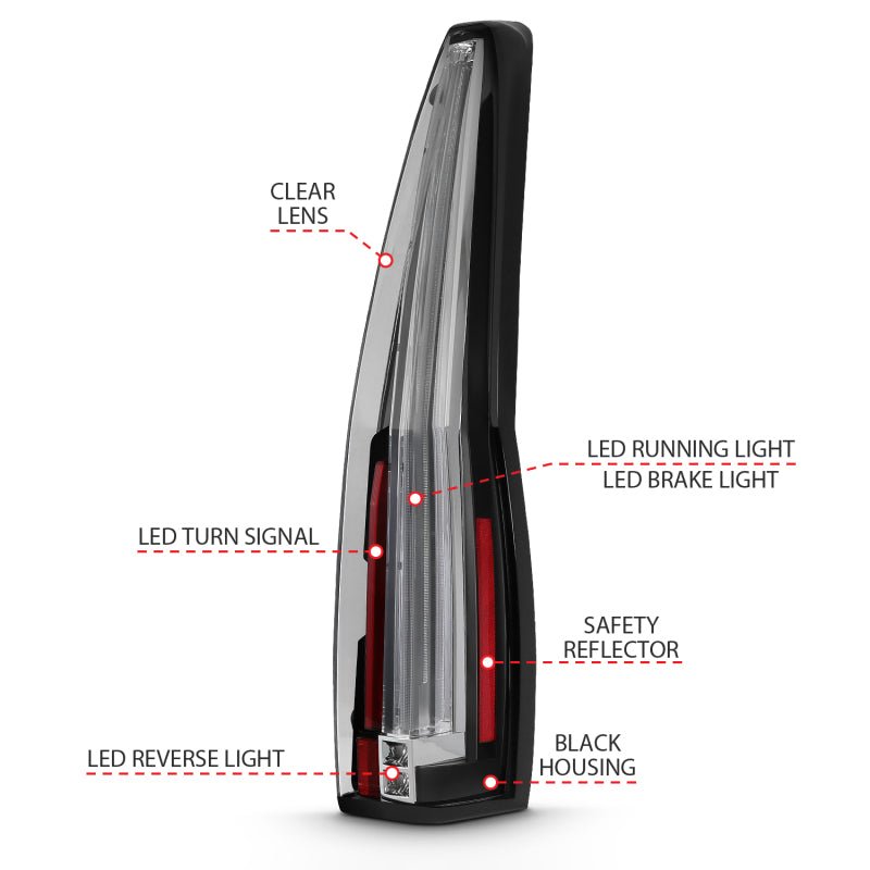 ANZO 2007-2014 Chevrolet TahOE Led Taillights Red/Clear ANZO ANZ311297