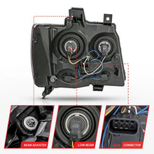 Load image into Gallery viewer, ANZO 2007-2014 Chevrolet Tahoe/Suburban Crystal Headlights Black ANZO ANZ111392