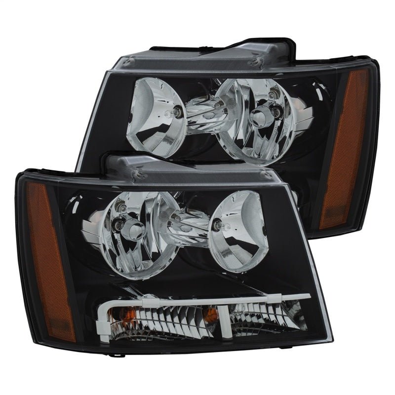 ANZO 2007-2014 Chevrolet Tahoe/Suburban Crystal Headlights Black ANZO ANZ111392
