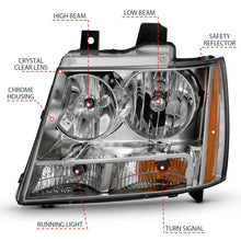 Load image into Gallery viewer, ANZO 2007-2014 Chevy TahOE Crystal Headlight Chrome Amber(OE) ANZO ANZ111475