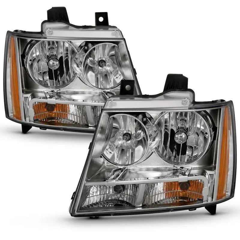 ANZO 2007-2014 Chevy TahOE Crystal Headlight Chrome Amber(OE) ANZO ANZ111475