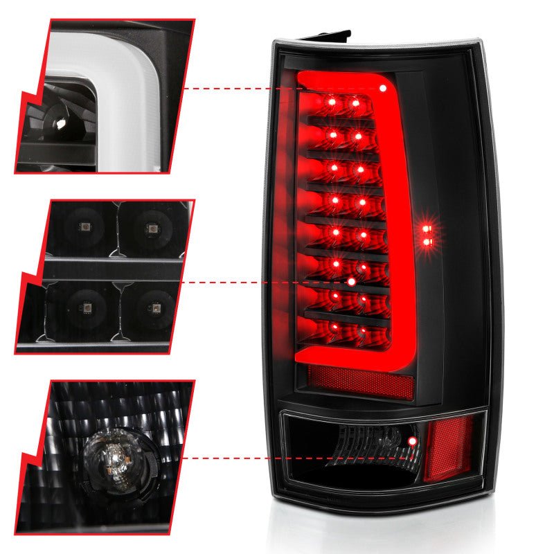 ANZO 2007-2014 Chevy Tahoe LED Taillight Plank Style Black w/Clear Lens ANZO ANZ311321