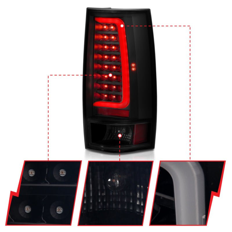 ANZO 2007-2014 Chevy Tahoe LED Taillight Plank Style Black w/Smoke Lens ANZO ANZ311322