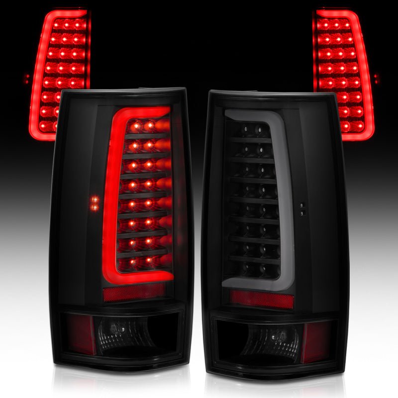 ANZO 2007-2014 Chevy Tahoe LED Taillight Plank Style Black w/Smoke Lens - Black Ops Auto Works