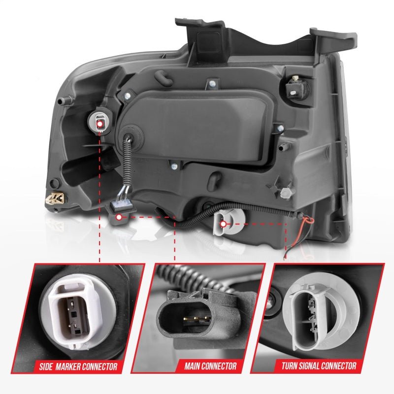 ANZO 2007-2014 Ford Expedition Projector Headlights Chrome ANZO ANZ111114
