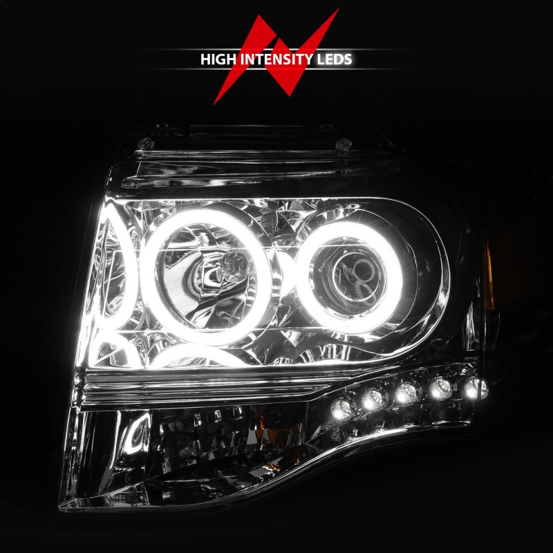 ANZO 2007-2014 Ford Expedition Projector Headlights Chrome ANZO ANZ111114