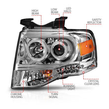 Load image into Gallery viewer, ANZO 2007-2014 Ford Expedition Projector Headlights Chrome - Black Ops Auto Works