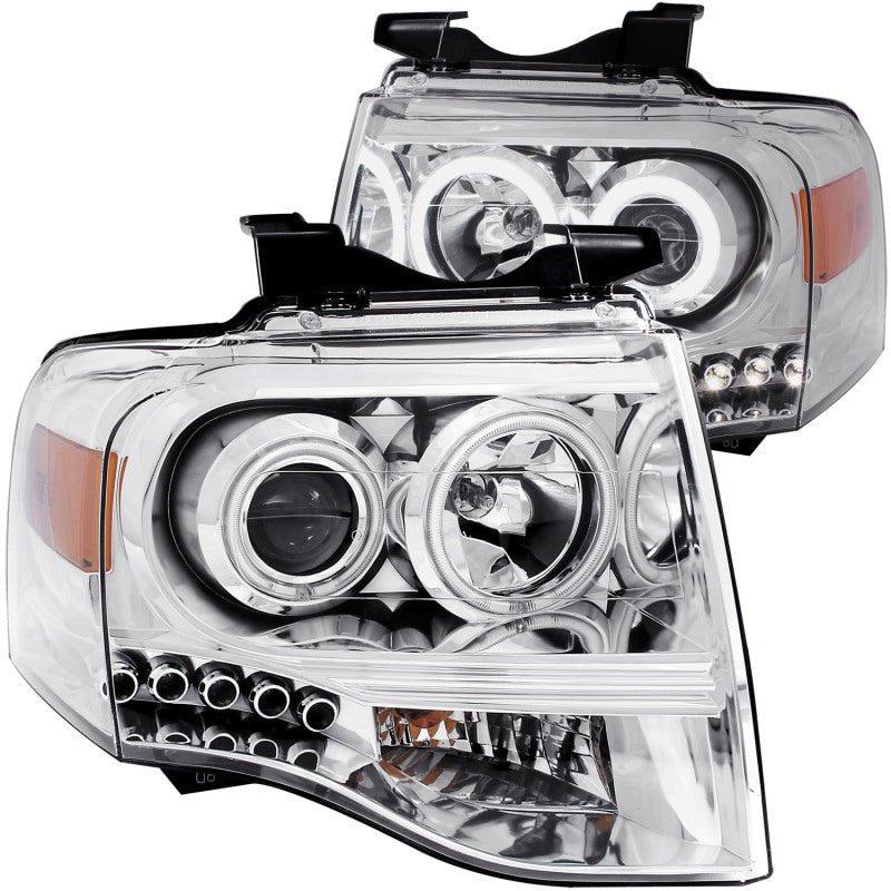 ANZO 2007-2014 Ford Expedition Projector Headlights Chrome - Black Ops Auto Works