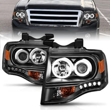 Load image into Gallery viewer, ANZO 2007-2014 Ford Expedition Projector Headlights w/ Halo Black ANZO ANZ111113