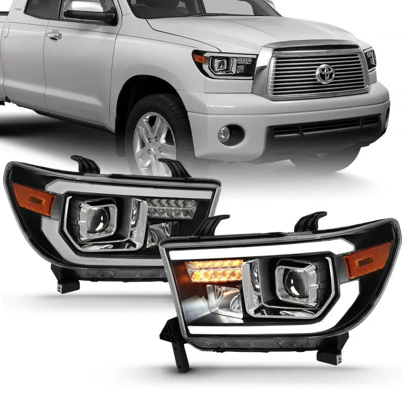 ANZO 2007-2014 Toyota Tundra Projector Light Bar H.L Black Amber(Led High Beam) (Halogen Version) ANZO ANZ111447