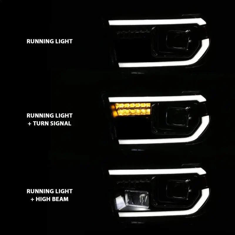 ANZO 2007-2014 Toyota Tundra Projector Light Bar H.L Black Amber(Led High Beam) (Halogen Version) ANZO ANZ111447