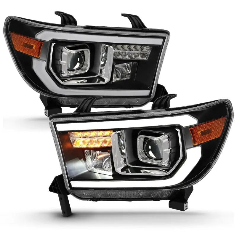 ANZO 2007-2014 Toyota Tundra Projector Light Bar H.L Black Amber(Led High Beam) (Halogen Version) ANZO ANZ111447