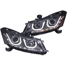 Load image into Gallery viewer, ANZO 2008-2012 Honda Accord Projector Headlights w/ U-Bar Black ANZO ANZ121483