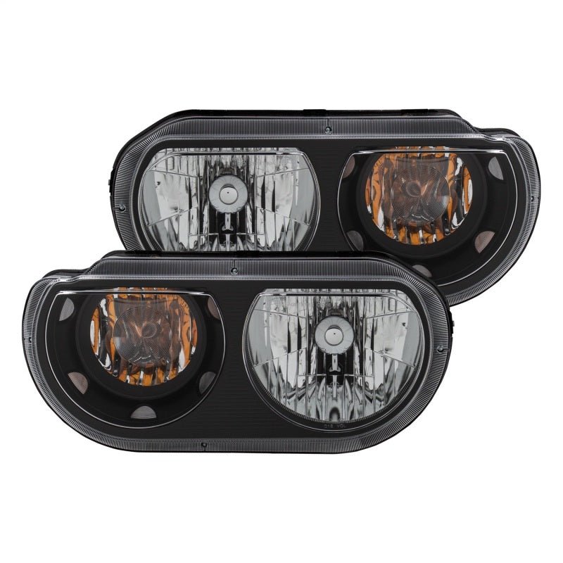 ANZO 2008-2014 Dodge Challenger Crystal Headlights Black ANZO ANZ121526