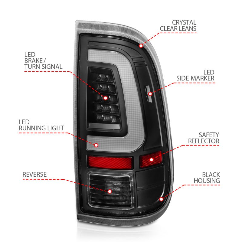 ANZO 2008-2016 Ford F-250 LED Taillights Black Housing Clear Lens (Pair) ANZO ANZ311356