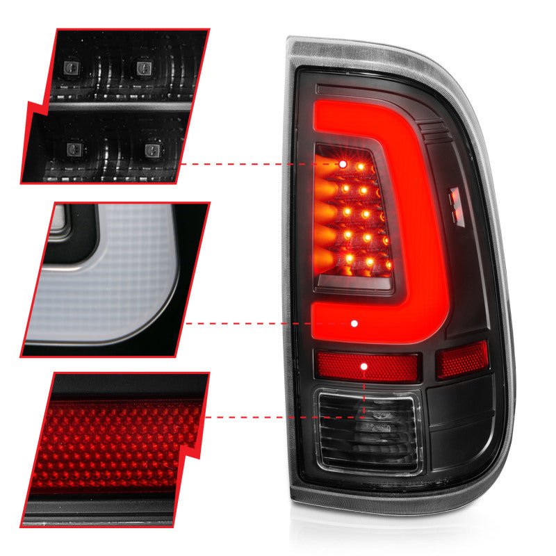 ANZO 2008-2016 Ford F-250 LED Taillights Black Housing Clear Lens (Pair) ANZO ANZ311356