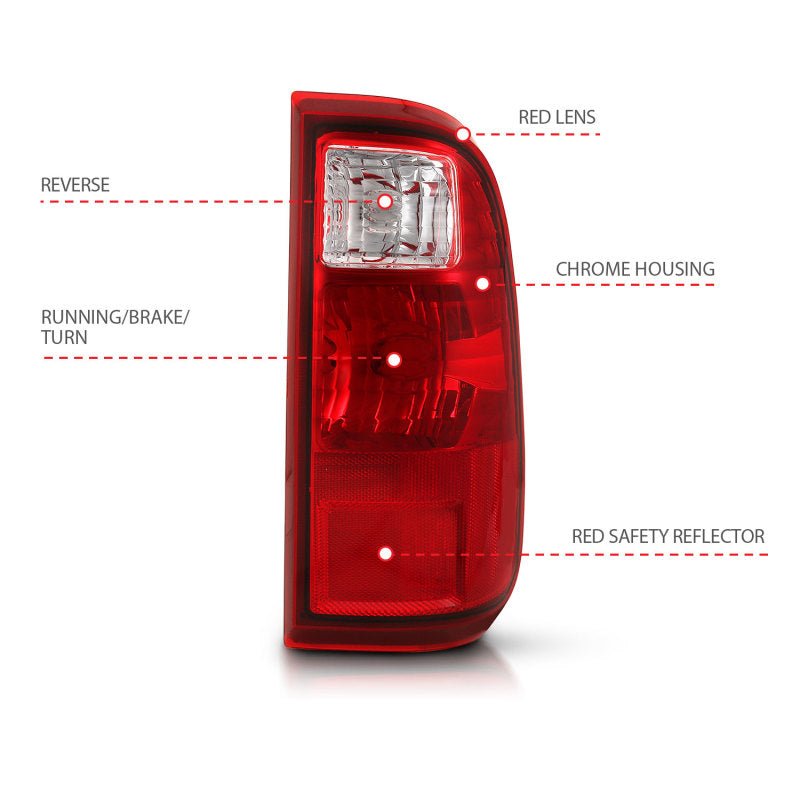 ANZO 2008-2016 Ford F-250 Taillight Red/Clear Lens (OE Replacement) ANZO ANZ311305