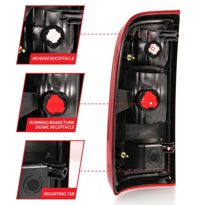 ANZO 2008-2016 Ford F-250 Taillight Red/Clear Lens (OE Replacement) ANZO ANZ311305