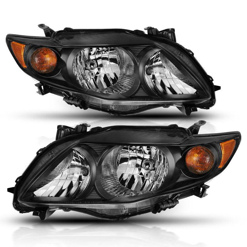ANZO 2009-2010 Toyota Corolla Crystal Headlight Black Amber ANZO ANZ121541