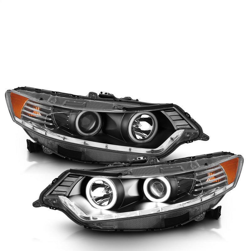 ANZO 2009-2012 Acura Tsx Projector Headlights w/ Halo Black (CCFL) (HID Compatible) ANZO ANZ121393