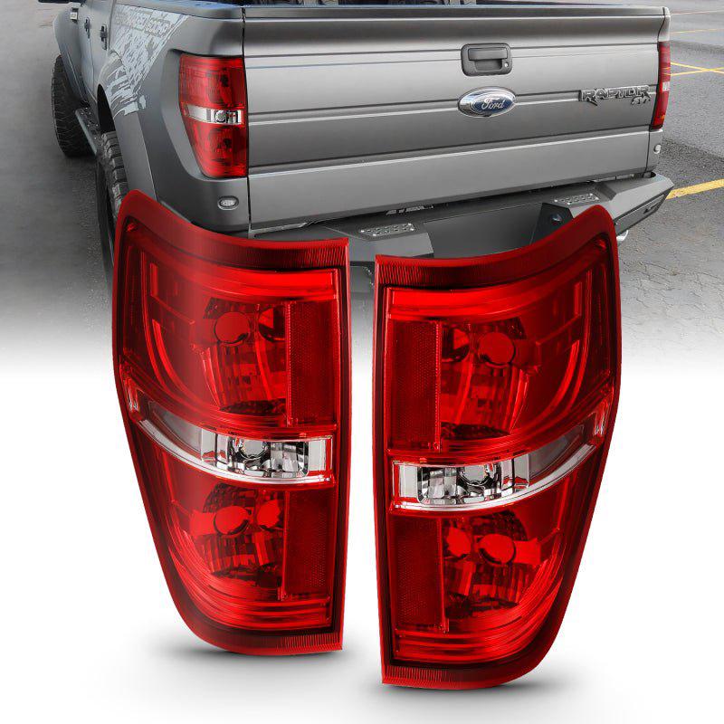 ANZO 2009-2014 Ford F-150 Euro Taillight Red/Clear (W/O Bulb) ANZO ANZ311299