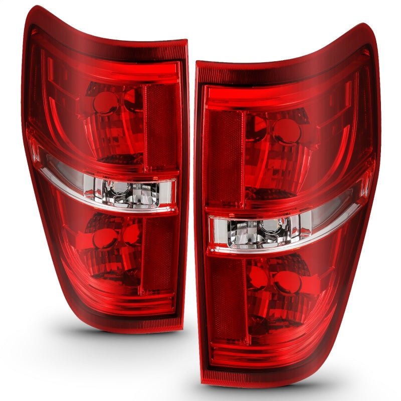 ANZO 2009-2014 Ford F-150 Euro Taillight Red/Clear (W/O Bulb) ANZO ANZ311299