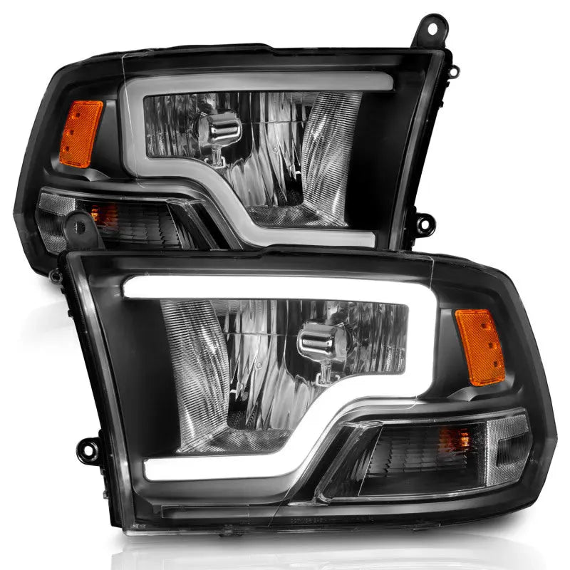 ANZO 2009-2018 Dodge Ram 1500 Crystal Headlights w/ Light Bar Black Housing ANZO ANZ111515